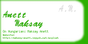 anett maksay business card